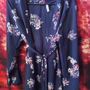 Floral Navy Kimono Robe